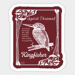 Spirit animal - kingfisher - white Sticker